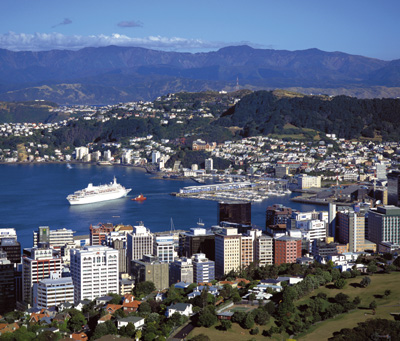 A view of Wellington Harbour, from Tinakori Hill