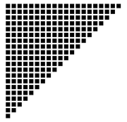 An upper-left triangle made of black squares